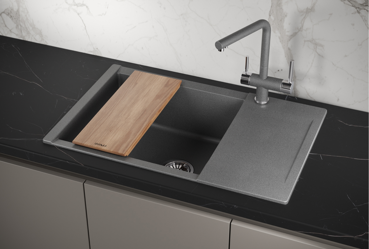 Изображение товара Мойка кухонная Granula Estetica ES-7807 50x78 см кварц графит
