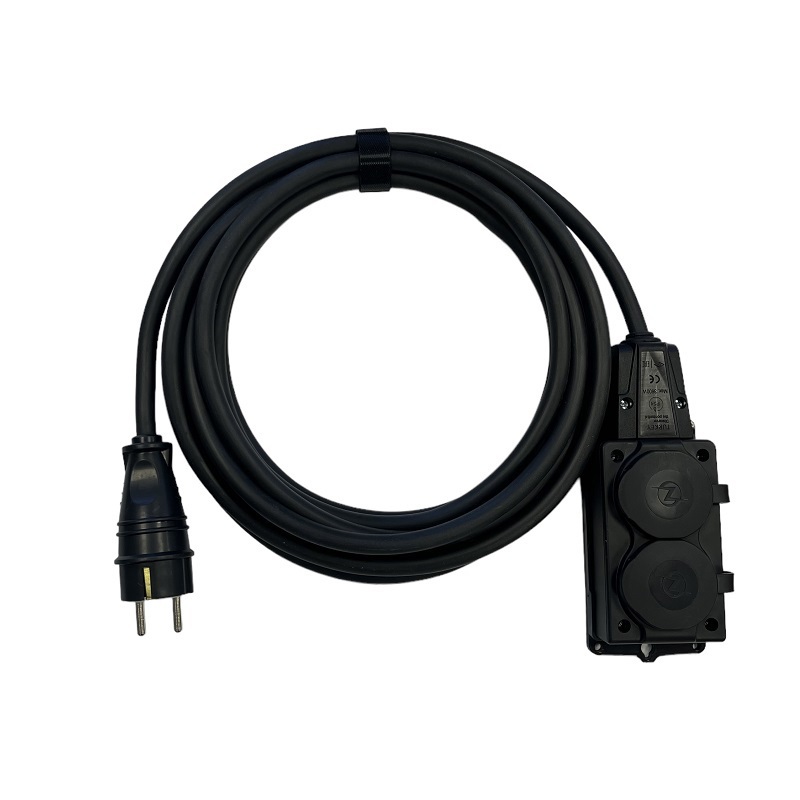 Изображение товара Удлинитель-шнур Itok i-connect-color-SU-PVS-315-2-54-7-black 2 розетки с заземлением 3x1.5 мм 7 м 3500 Вт цвет черный