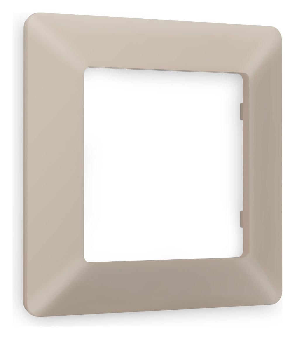 Изображение товара Рамка для розеток и выключателей Ambrella volt Alfa Line AF110361 1 пост матовый серо-бежевый