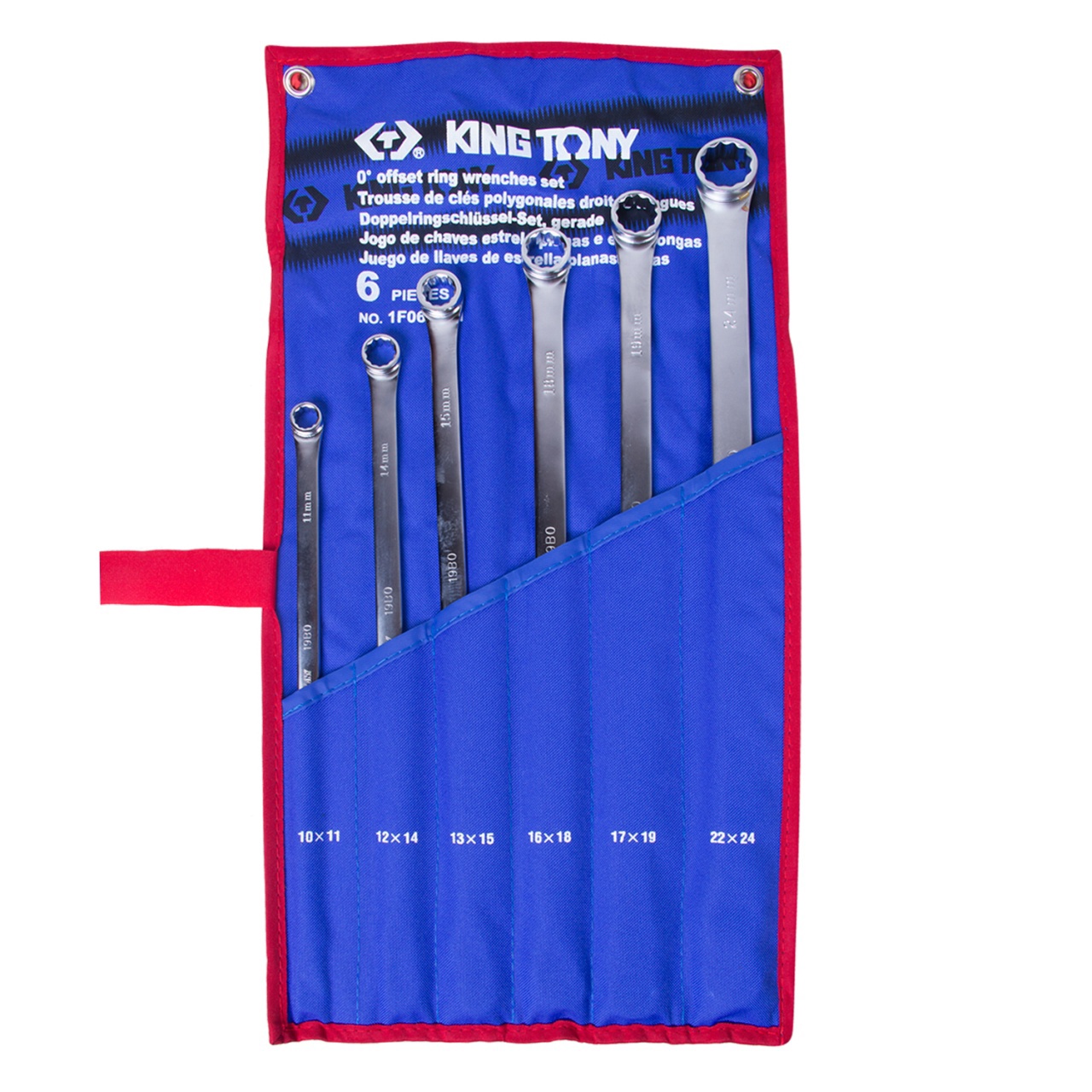 Изображение товара Набор ключей накидных двенадцатигранных King Tony 1F06MRN 10-24 мм, 6 шт