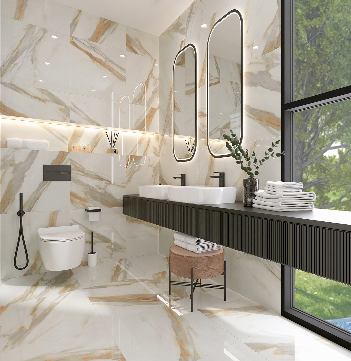 Изображение товара Керамогранит Гранитея Нейва G392Н60 60x60 см бежевый мрамор матовая поверхность