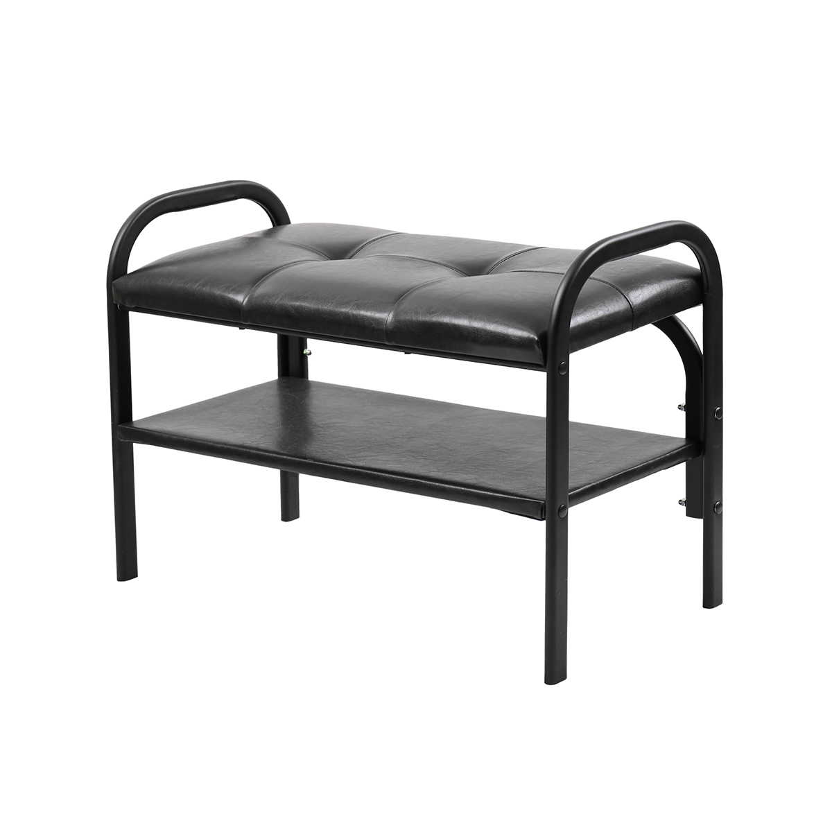 Изображение товара Банкетка Ника ЭТЛ6/Ч Черная для обуви 70x33 см с полкой