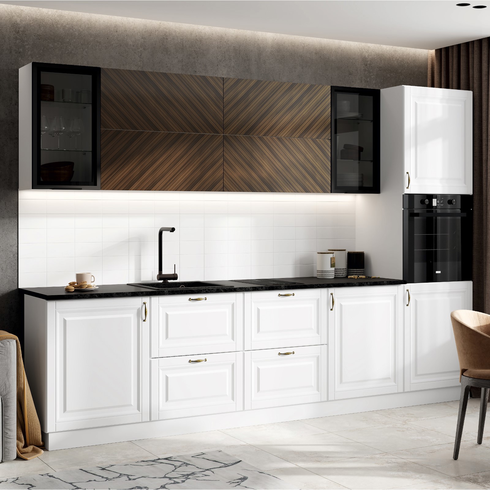 Изображение товара Кухонный гарнитур Сима-ленд 10780976 10780976 300x214x60 см ЛДСП цвет белый