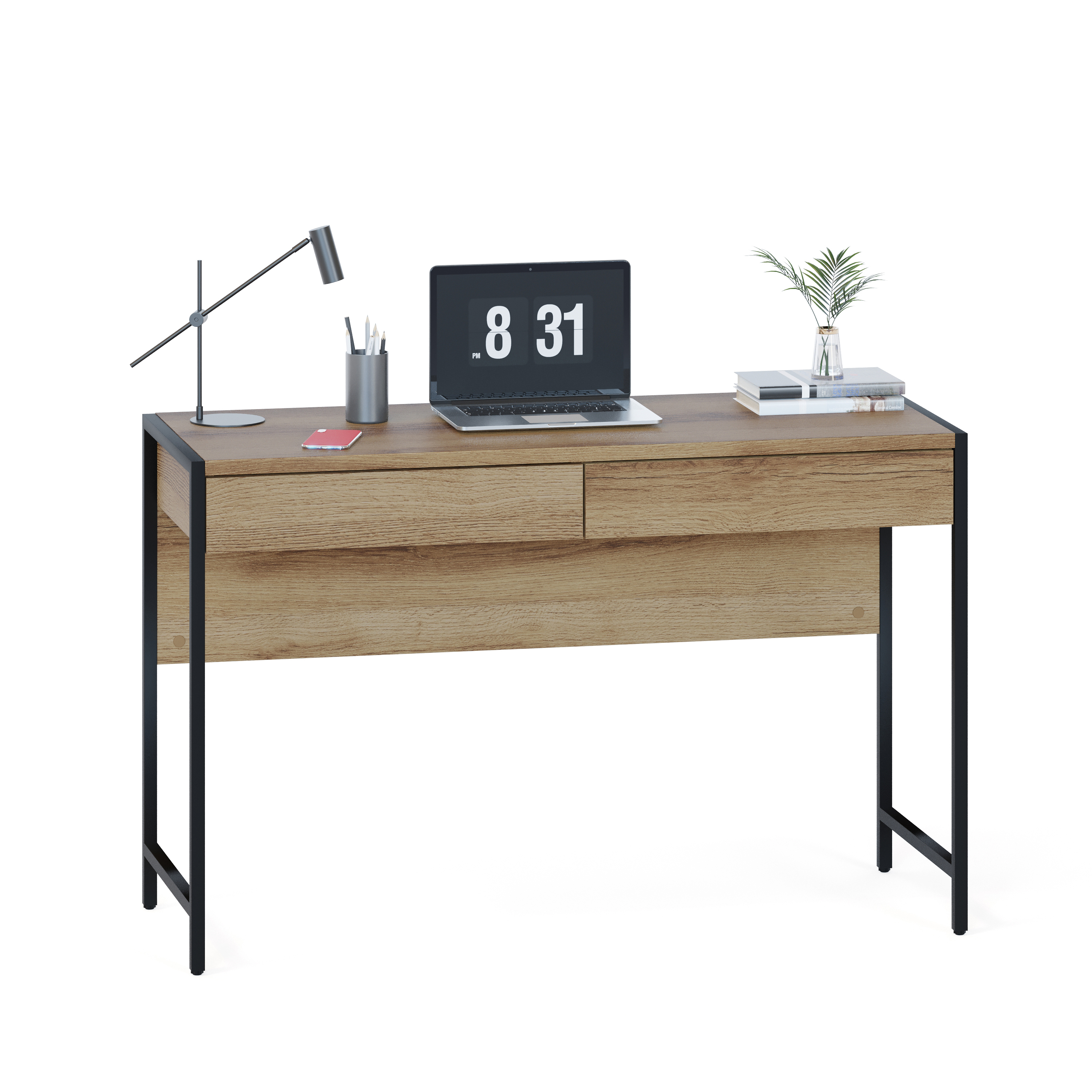 Изображение товара Стол СОКОЛ-Т СПм-402 Дуб делано - стильный письменный стол в стиле лофт с ящиками