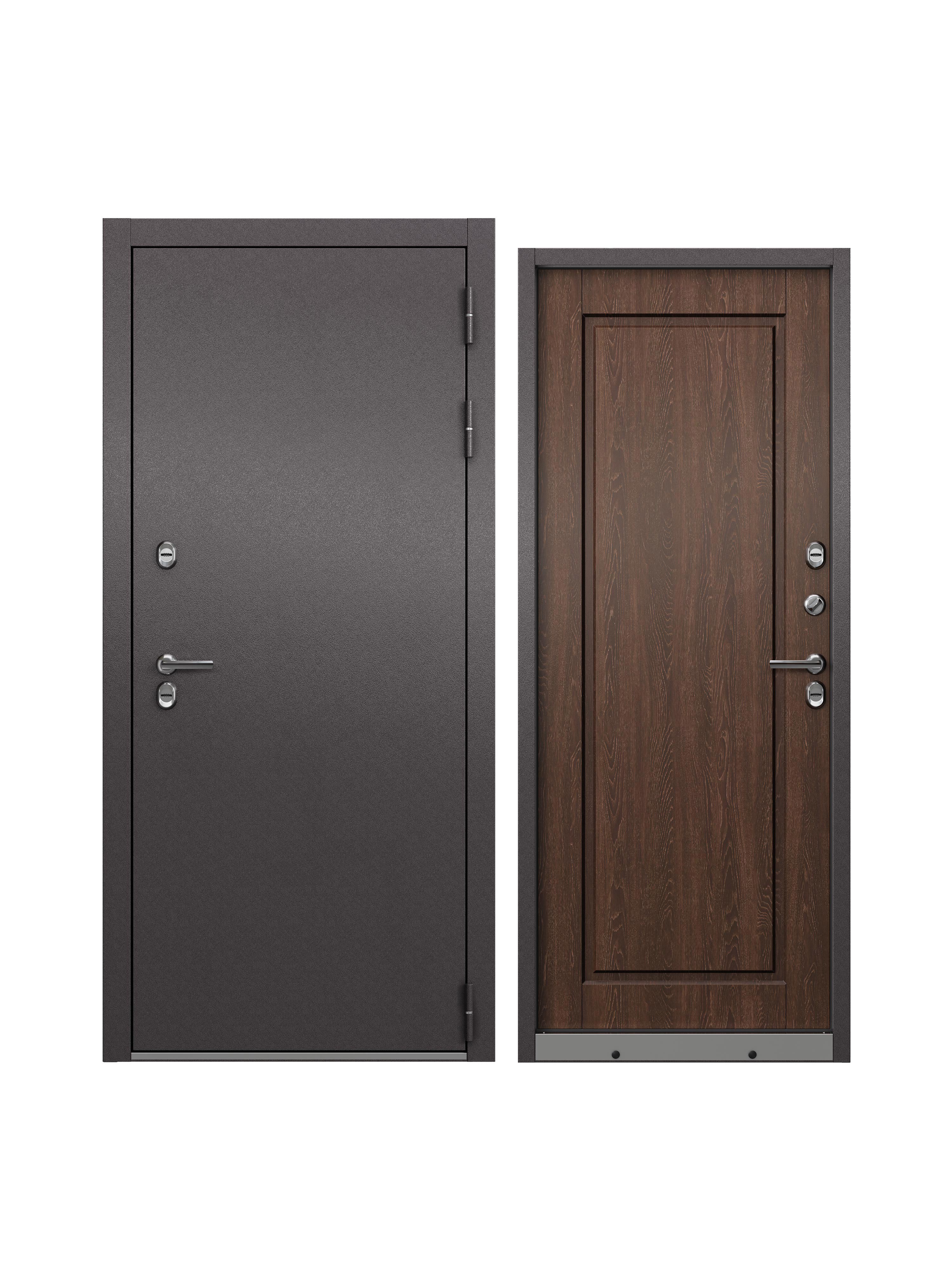 Изображение товара Входная дверь Unicorn Village optimal правый 205x88см цвет шоколад букле/дуб коньяк