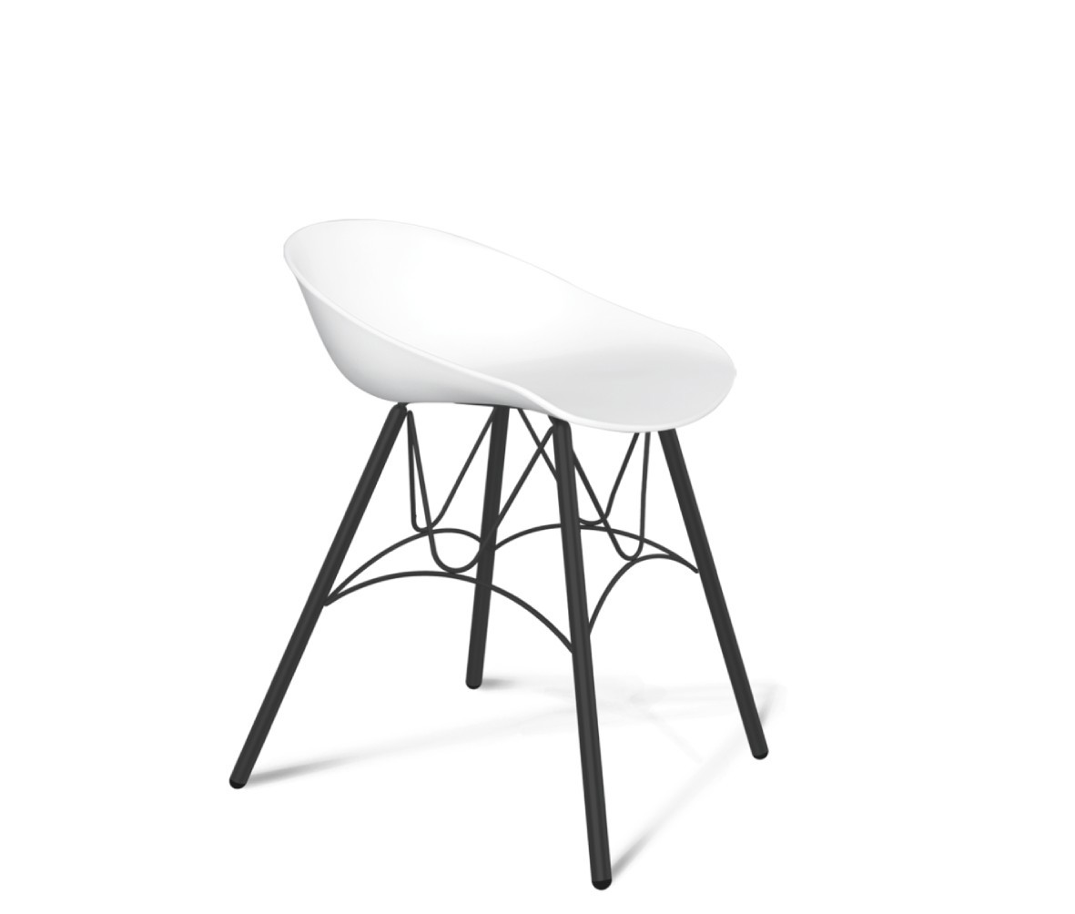 Изображение товара Стул Sheffilton 5948327201 пластиковый современный белый с металлическим каркасом