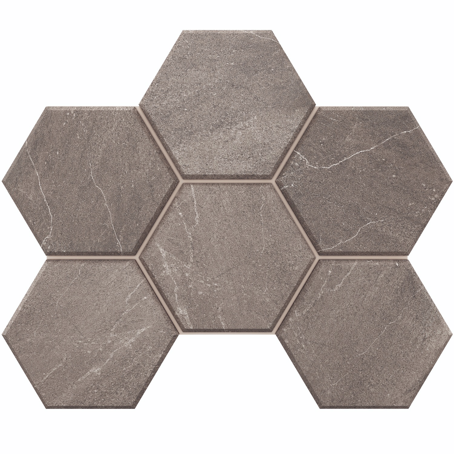 Изображение товара Декоративная мозаика Estima Gabbro GB02 25x28.5 см шестиугольник серый керамогранит