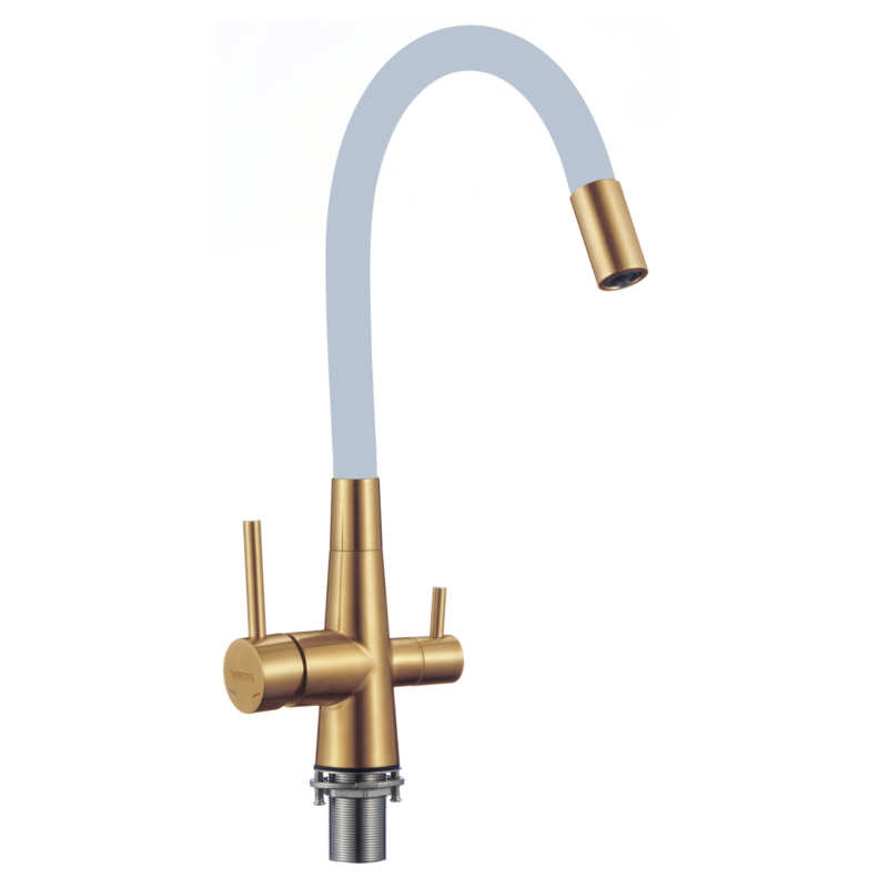 Изображение товара Смеситель для кухни Fmark FS1062-C04-LM гибкий излив 19 см цвет матовое золото Изображение товара Смеситель для кухни Fmark FS1062-C04-LM гибкий излив 19 см цвет матовое золото