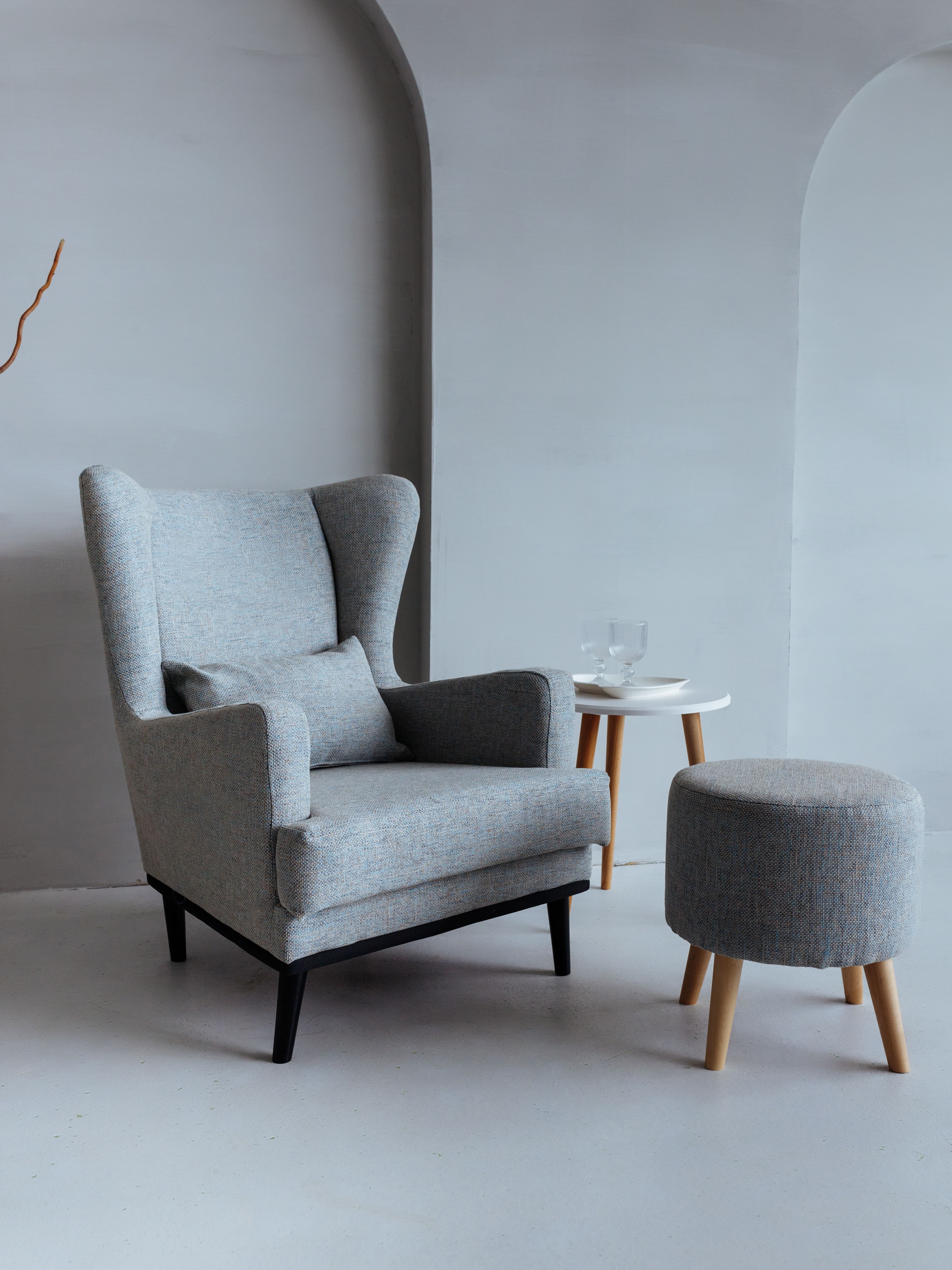 Изображение товара Кресло Вегас из рогожки светло-серого цвета для дома и офиса 75x90x85 см