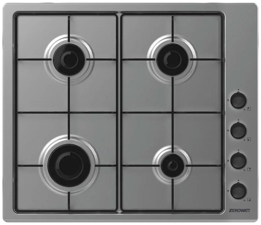 Изображение товара Газовая варочная панель Zerowatt ZHW6LCX 59.5 см 4 конфорки цвет нержавеющая сталь