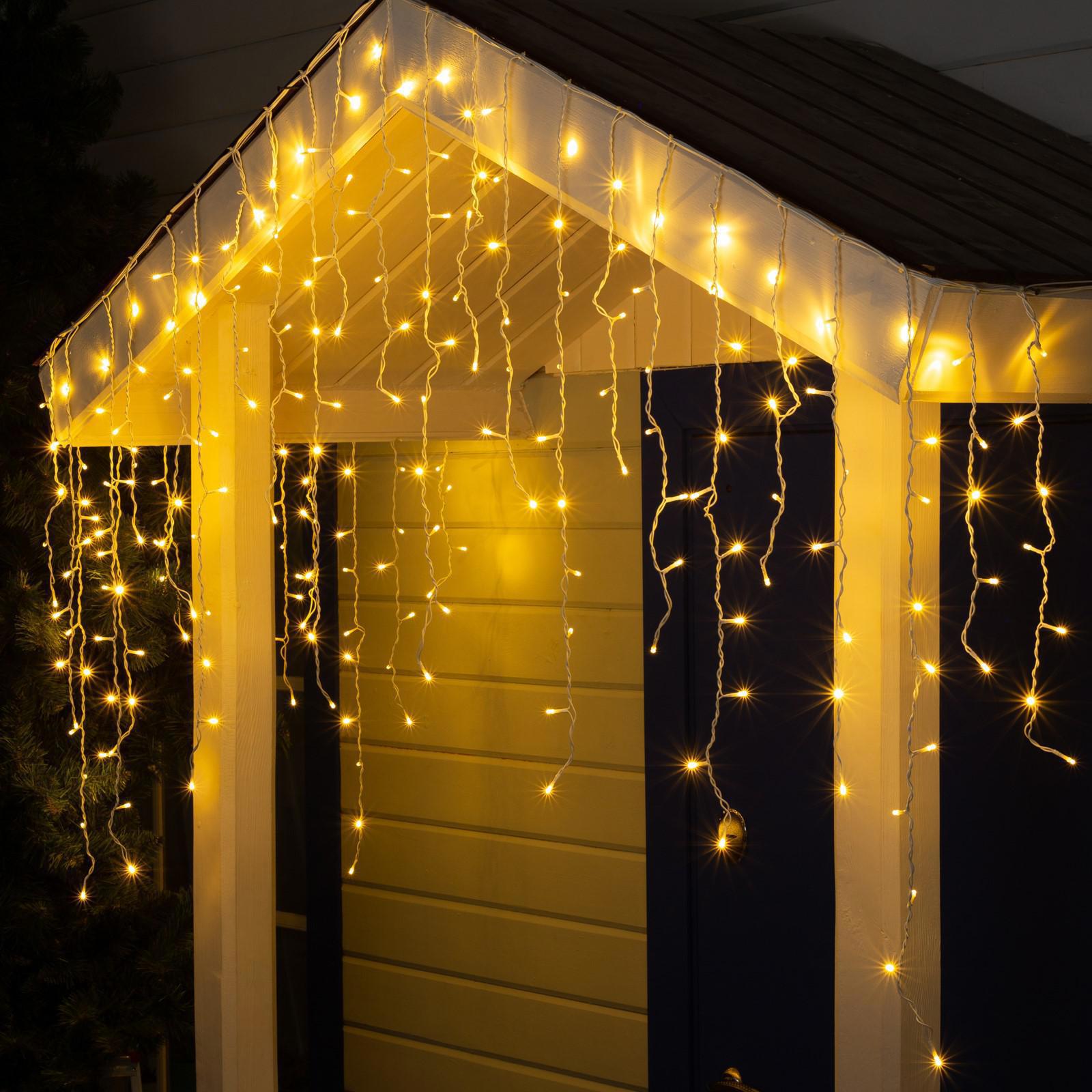 Изображение товара Электрогирлянда универсальная Luazon lighting 2361654 бахрома 3x3 м 232 ламп теплый белый 1 режим