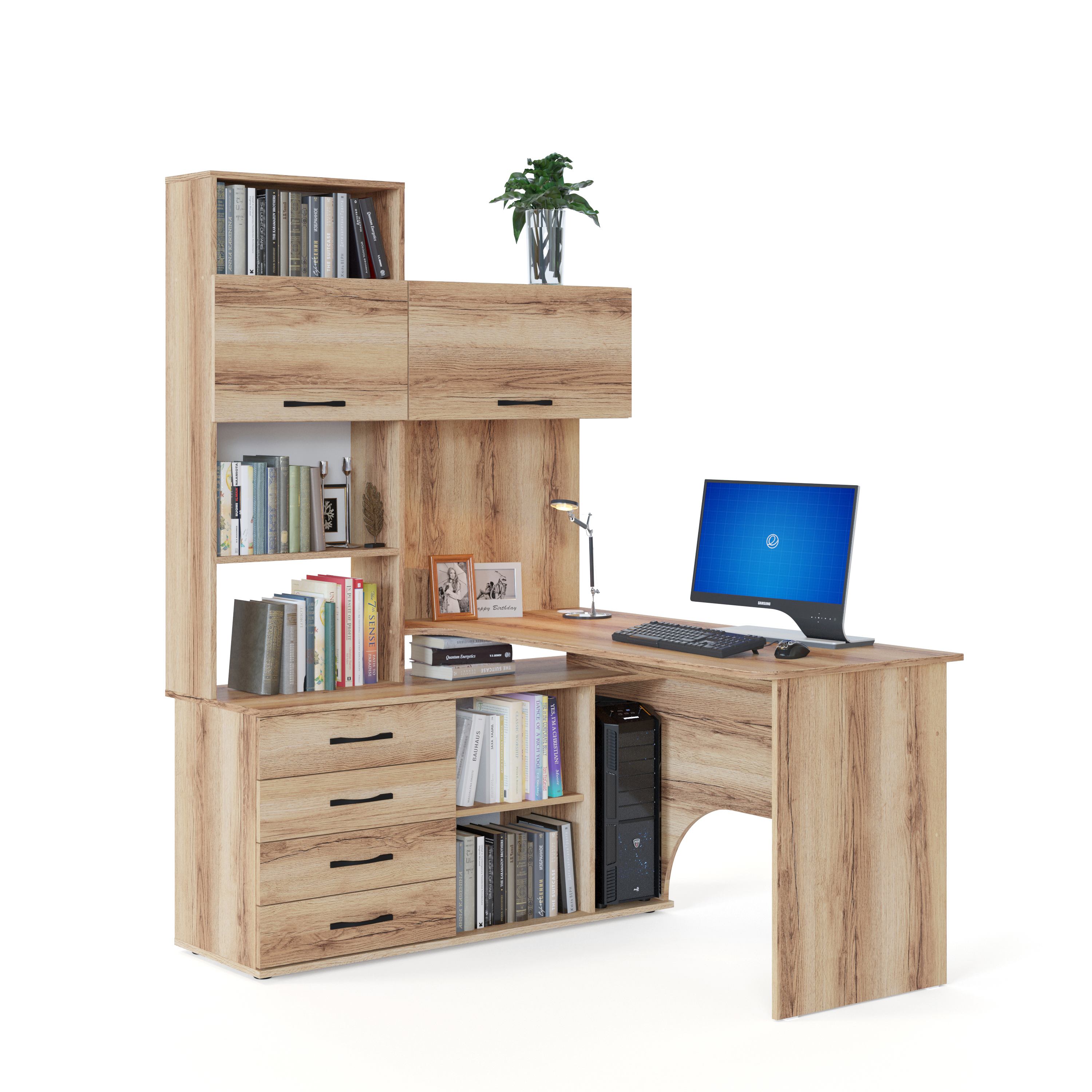 Изображение товара Письменный стол Сокол-т КСТ-14.1Л 135x182.8 см Дуб Делано