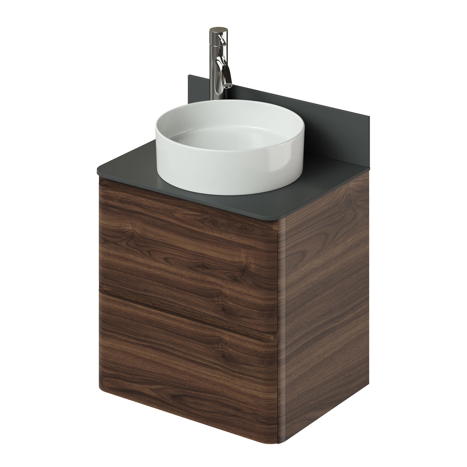 Изображение товара Тумба под раковину Итана 60.2 см темно-коричневая подвесная Roberto