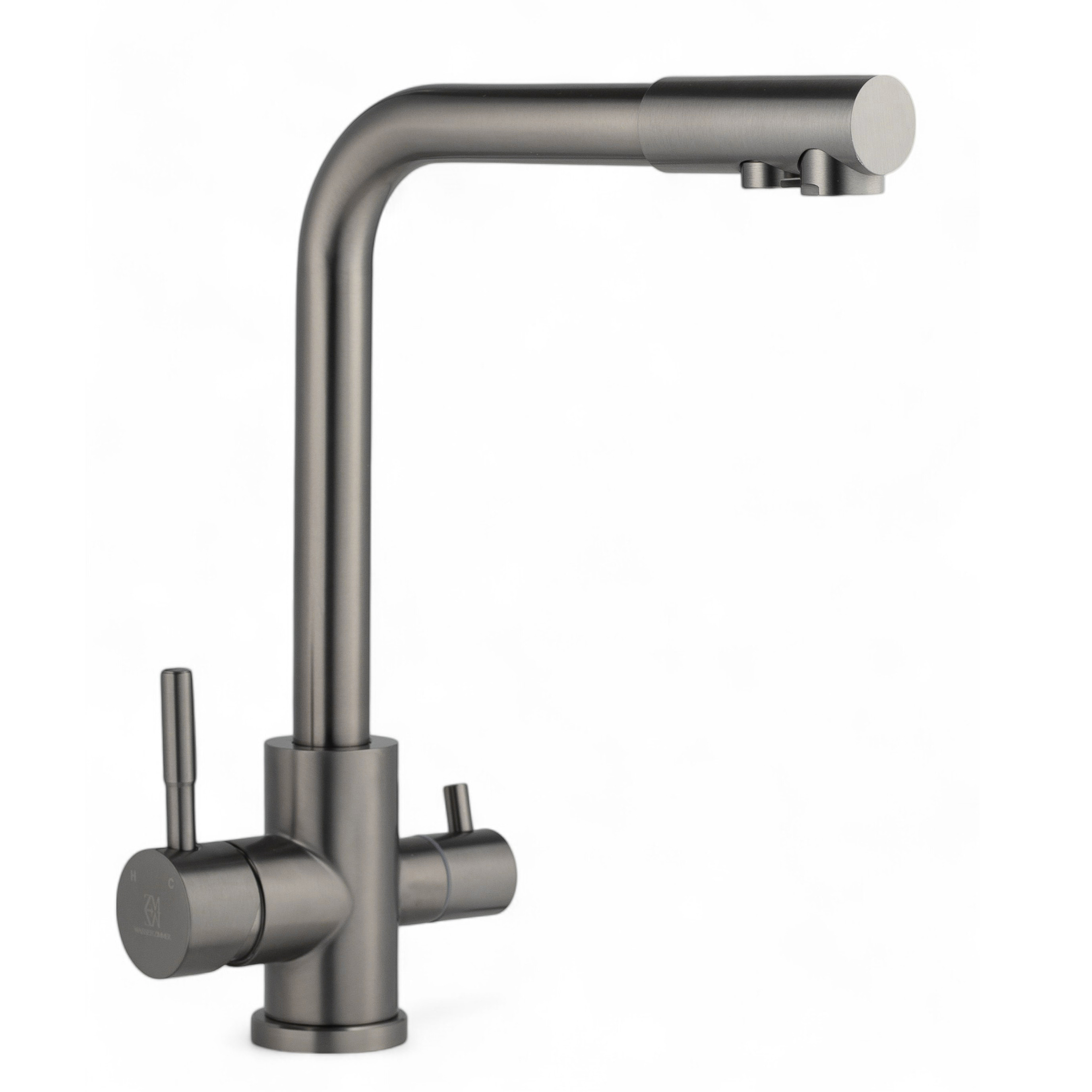 Изображение товара Смеситель для кухни Wasser zimmer ZM-6607B-Q поворотный излив 27 см графит