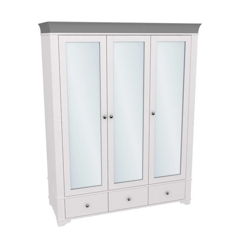 Изображение товара Шкаф распашной из сосны в стиле прованс белый антрацит 160x205 см