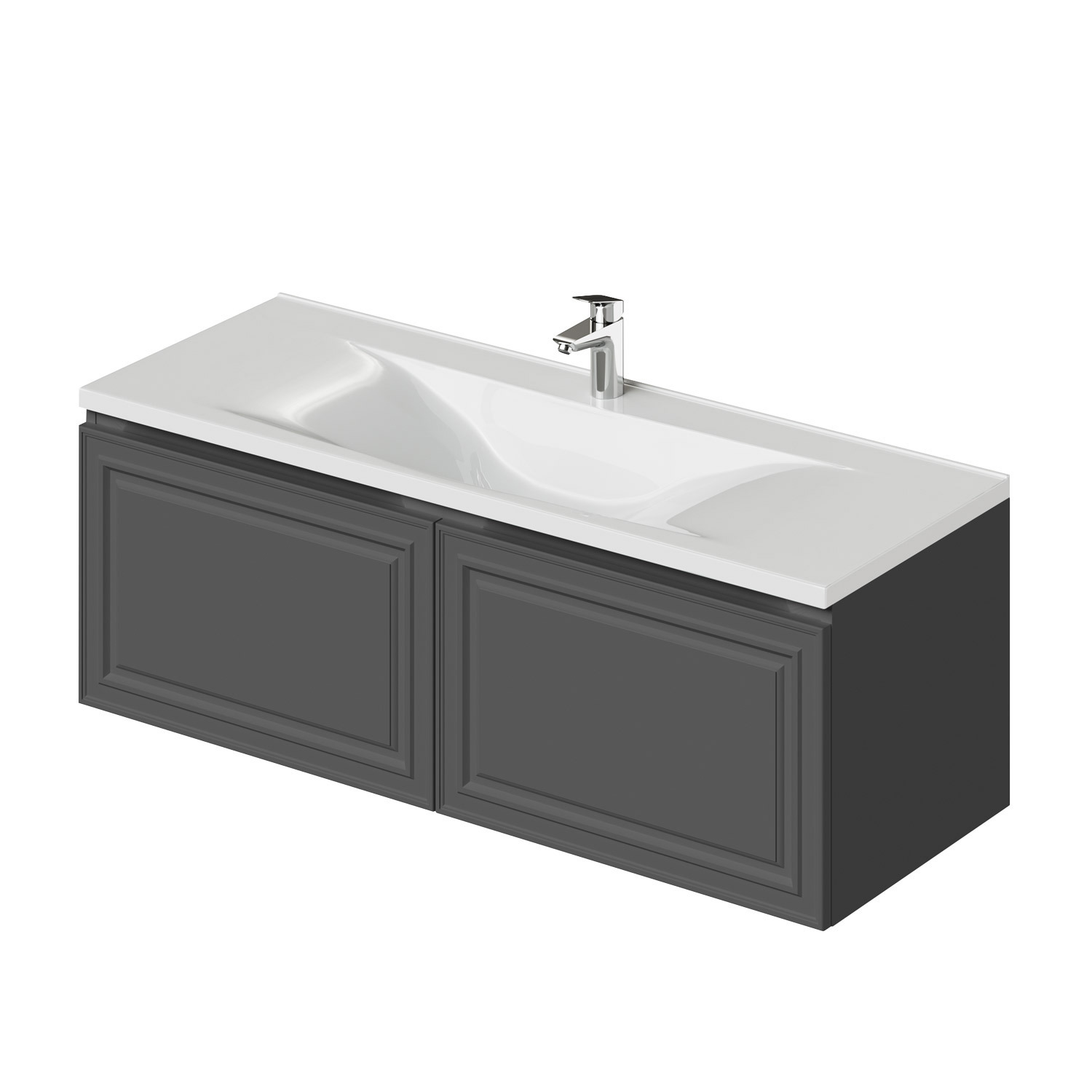 Изображение товара Тумба под раковину ИТАНА Verona 120 подвесная цвет темно-серый