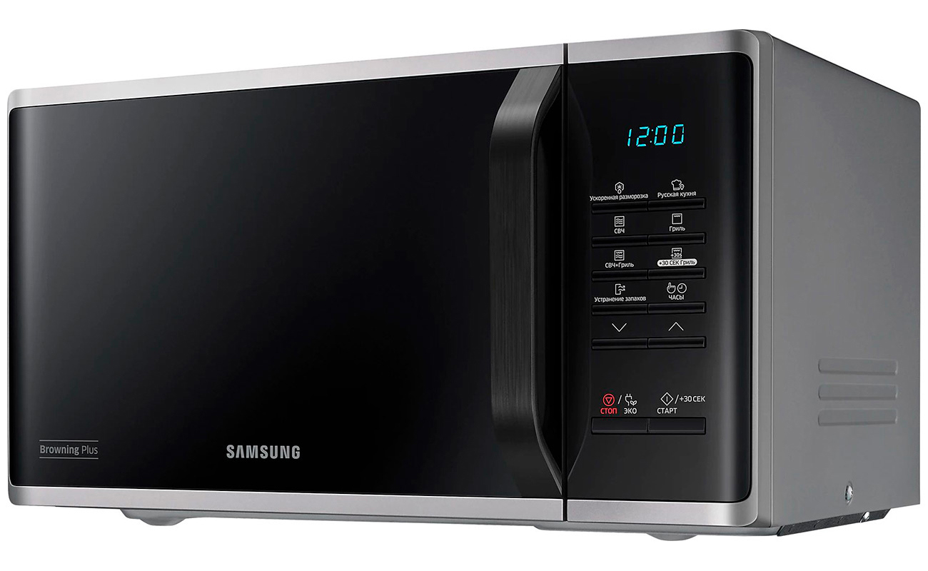 Изображение товара Микроволновая печь Samsung MG23K3513AS/BW 23 л с грилем и авторязанной разморозкой