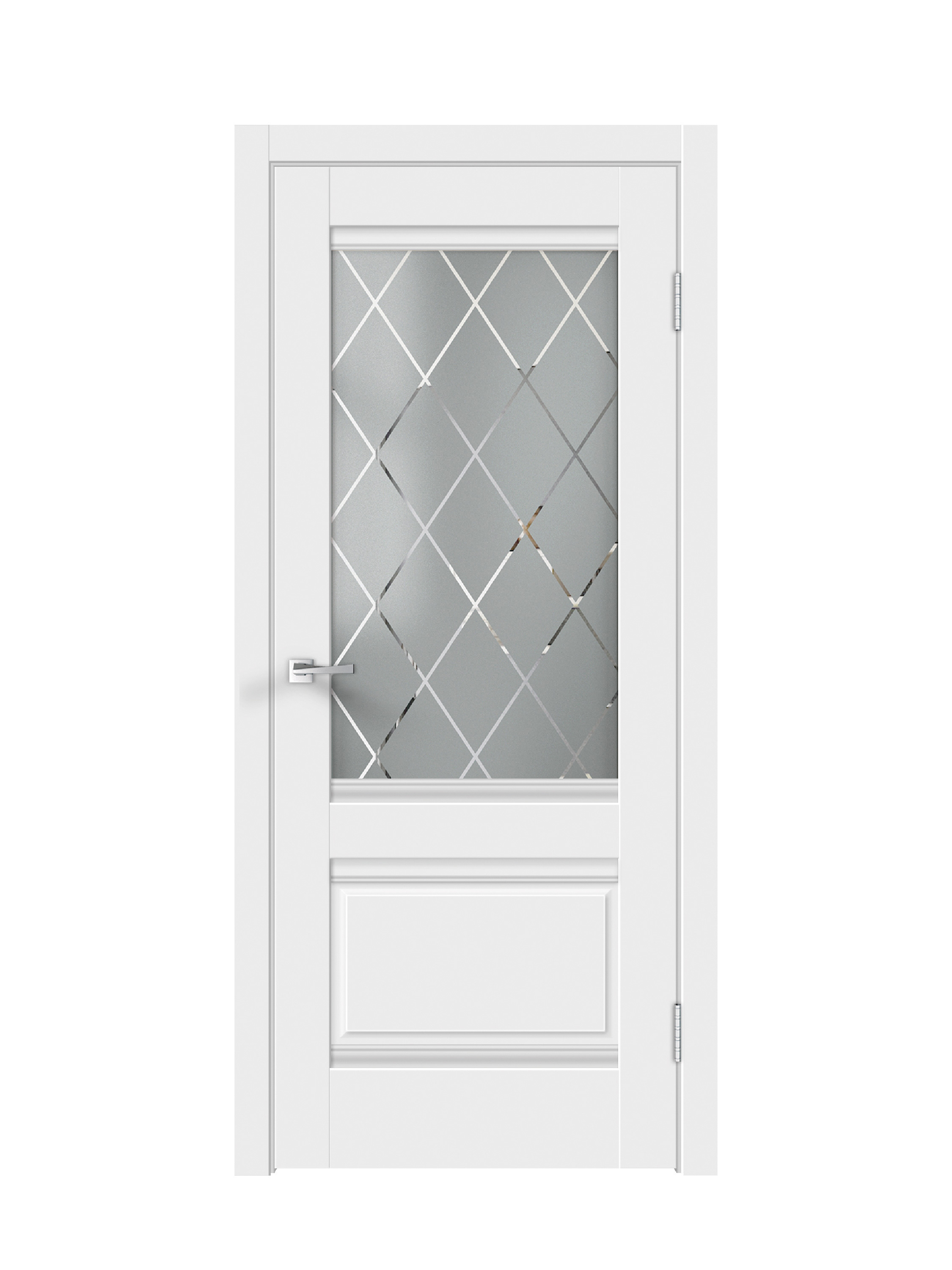 Изображение товара Дверь межкомнатная Velldoris Alto 2V остеклённая 200x90см ПВХ цвет белый без замка и петель