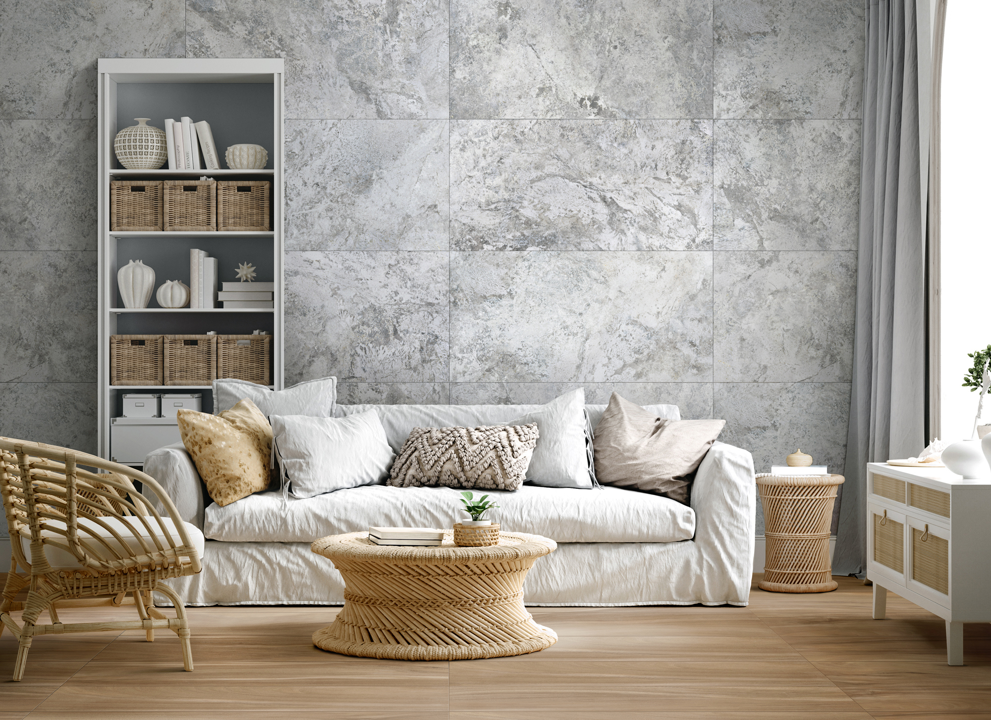 Изображение товара Керамогранит IDALGO Граните Доломити Мармолада 60x120 см серо-бежевый для интерьера и экстерьера