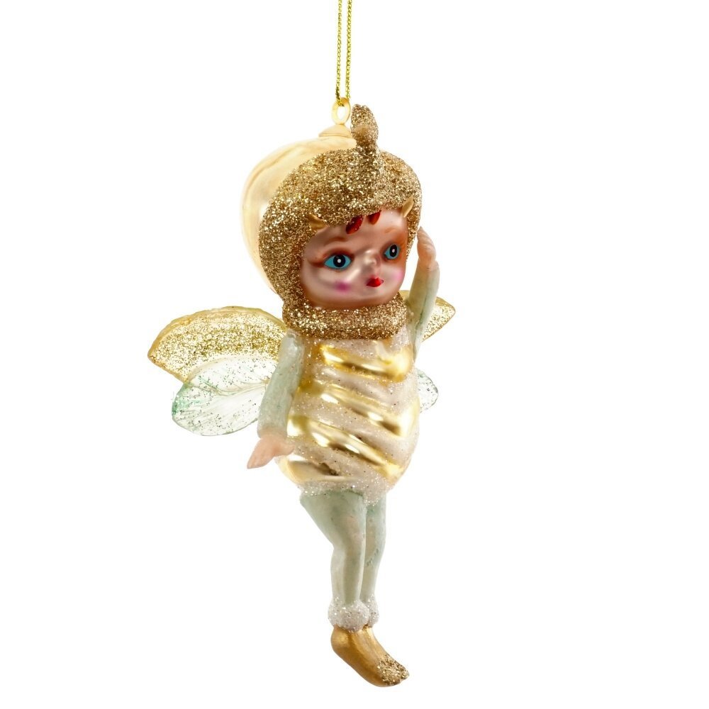 Изображение товара Ёлочная игрушка Фея из стекла 11.5 см золотистая новогоднее украшение