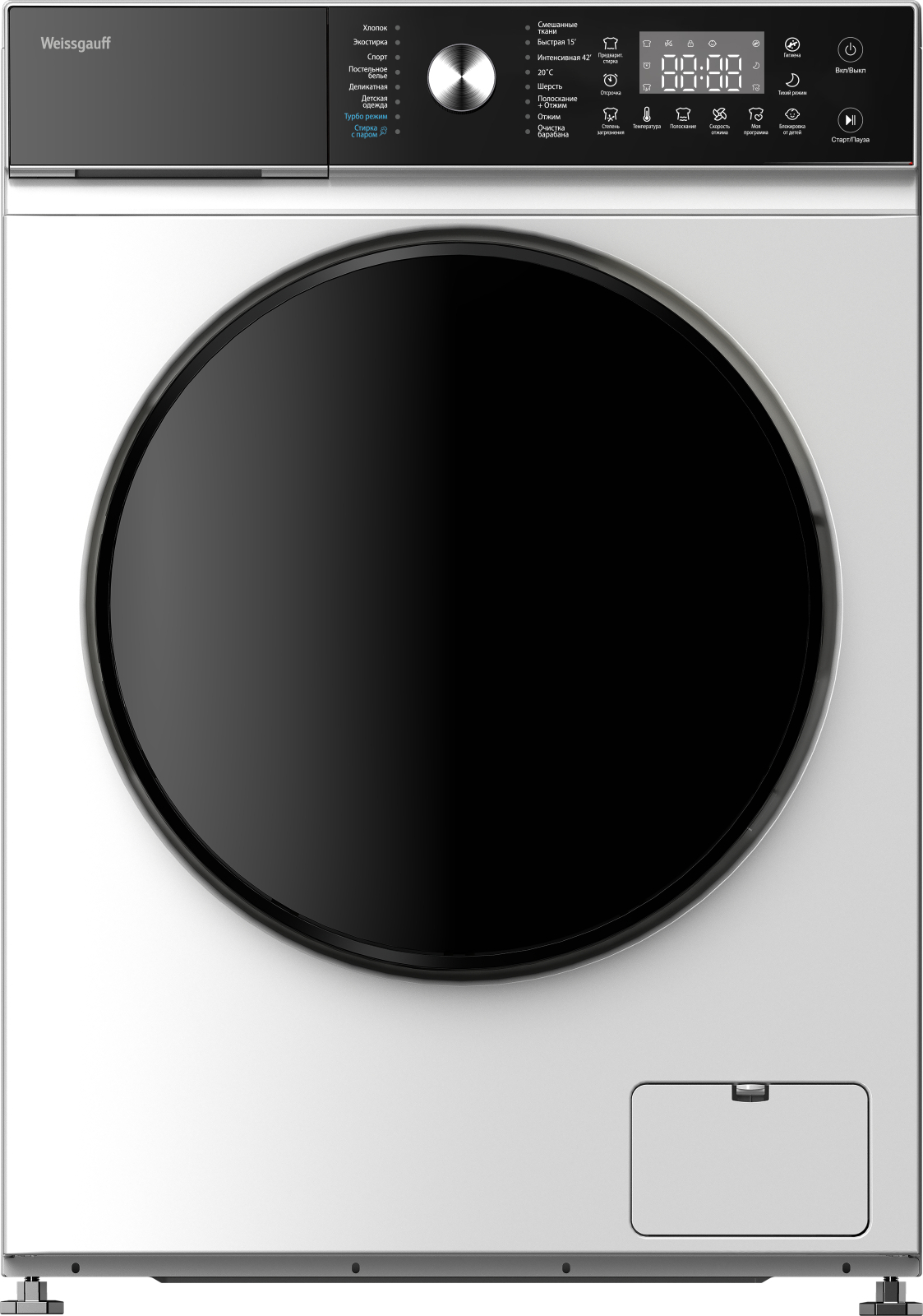 Изображение товара Стиральная машина Weissgauff Wm 47147 dc inverter steam 59.5x85x47.5 см 7 кг цвет белый