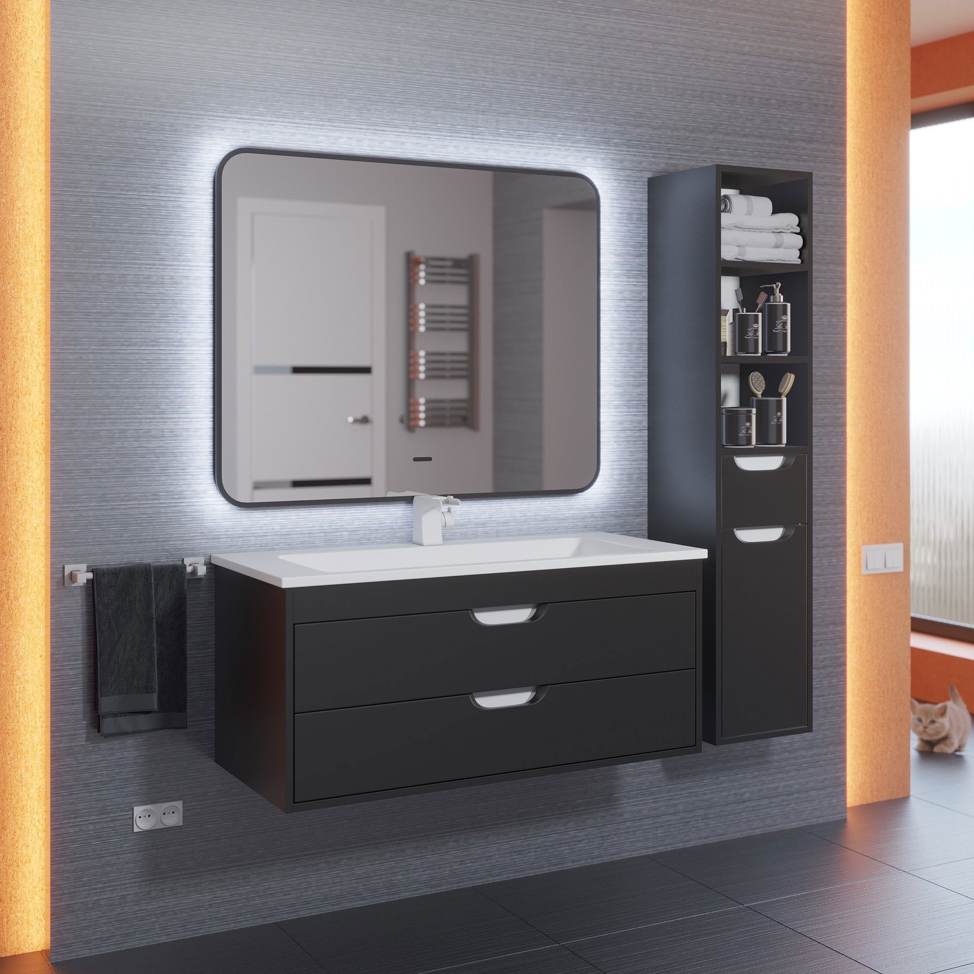 Изображение товара Зеркало для ванной Uperwood Upd modul 3049345673 с подсветкой 100x80см