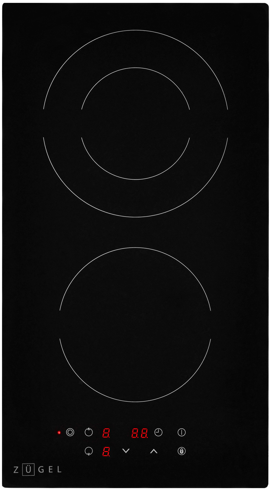 Изображение товара Электрическая варочная панель Zugel ZEH292B 2 конфорки 28.8 см черная