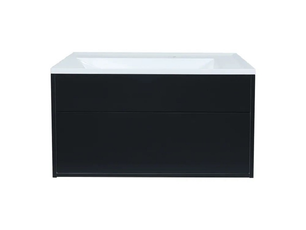 Изображение товара Комплект тумбы с раковиной для ванной комнаты Uperwood Lotus Premium 80x50 черный