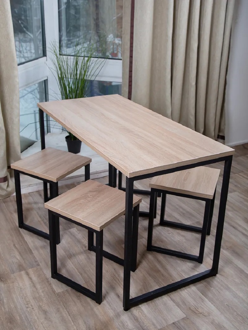 Изображение товара Обеденный стол Diko loft DL-867412 90x60 см дуб сонома стиль Лофт