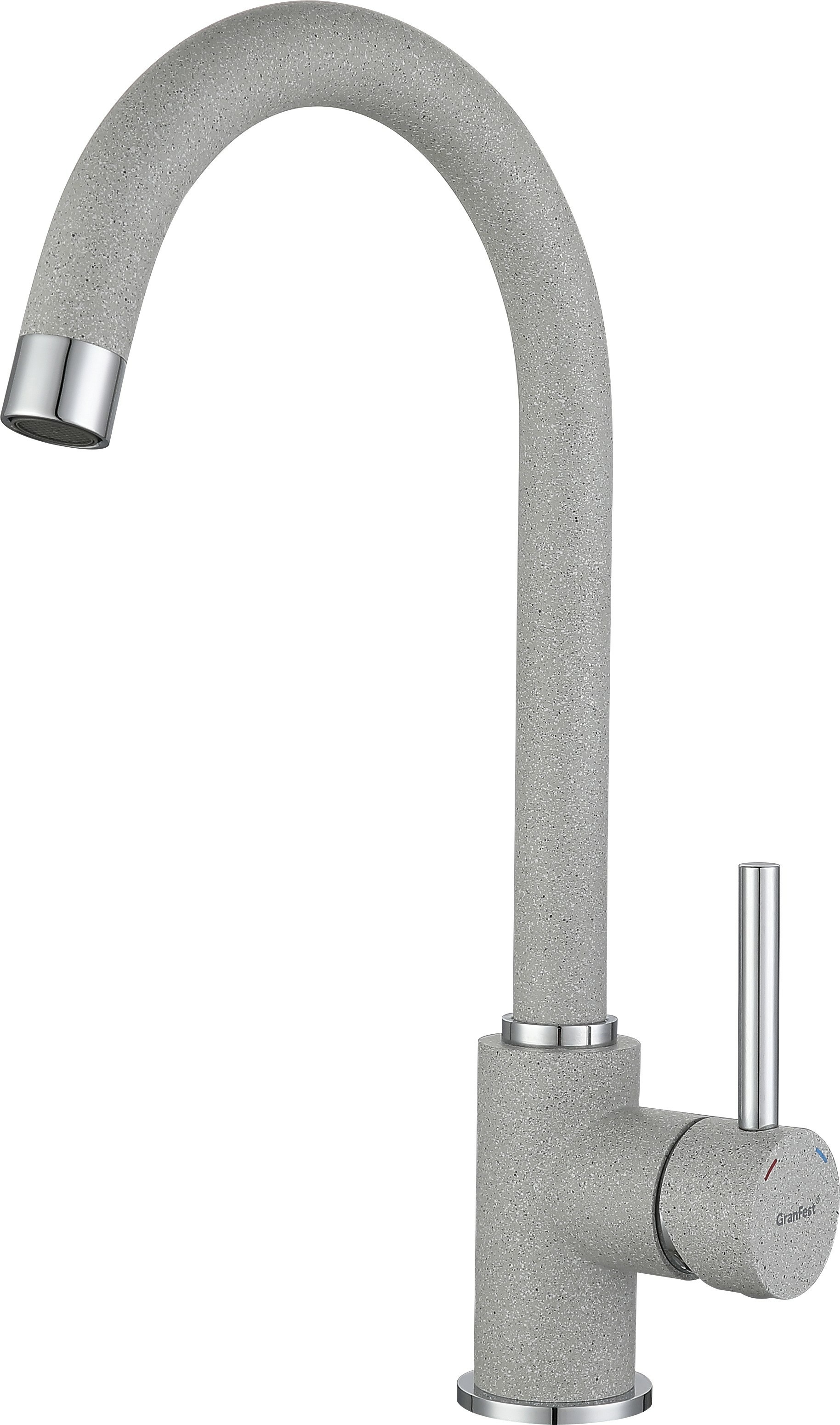Изображение товара Однорычажный кухонный смеситель Granfest 3650 серый 24.5 см с поворотным изливом