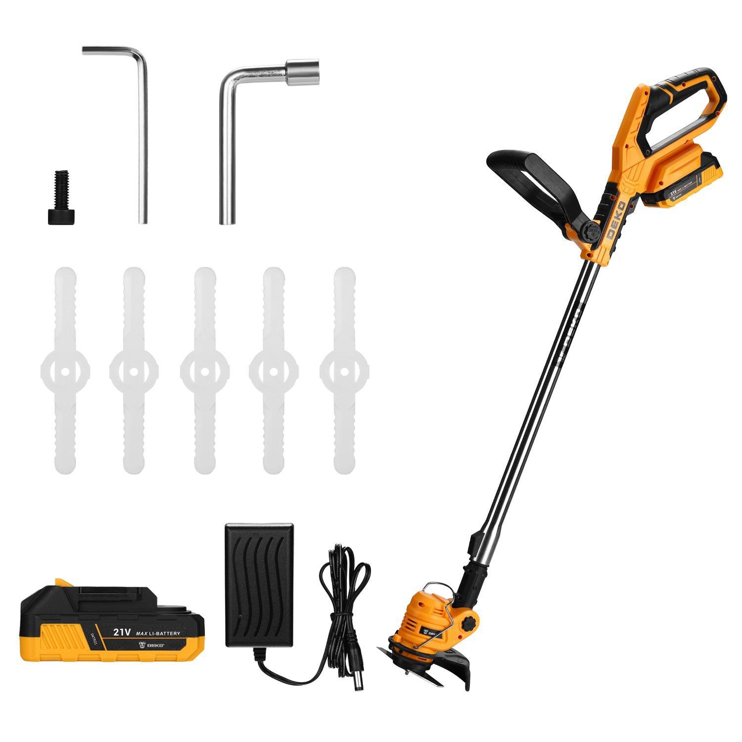 Изображение товара Компактный аккумуляторный триммер DEKO DKTR21 для сада 21 В