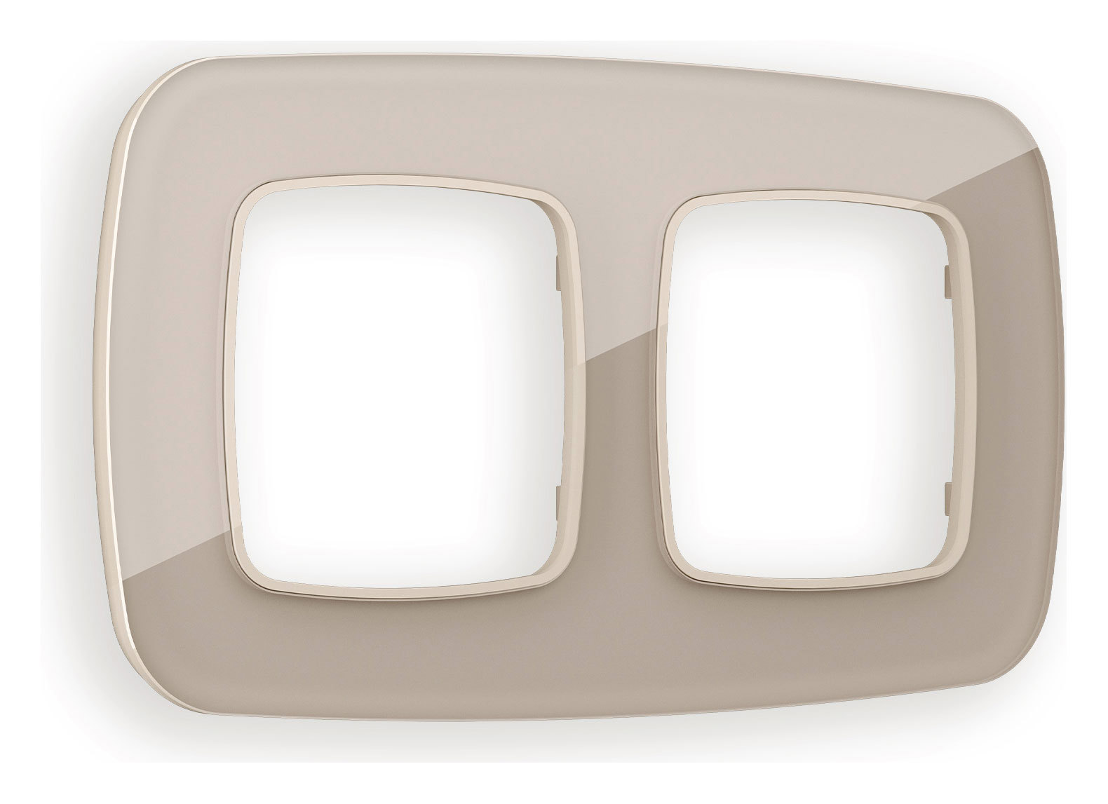 Изображение товара Рамка для розеток и выключателей Ambrella volt Omega Radian OF350602 2 поста серо-бежевый