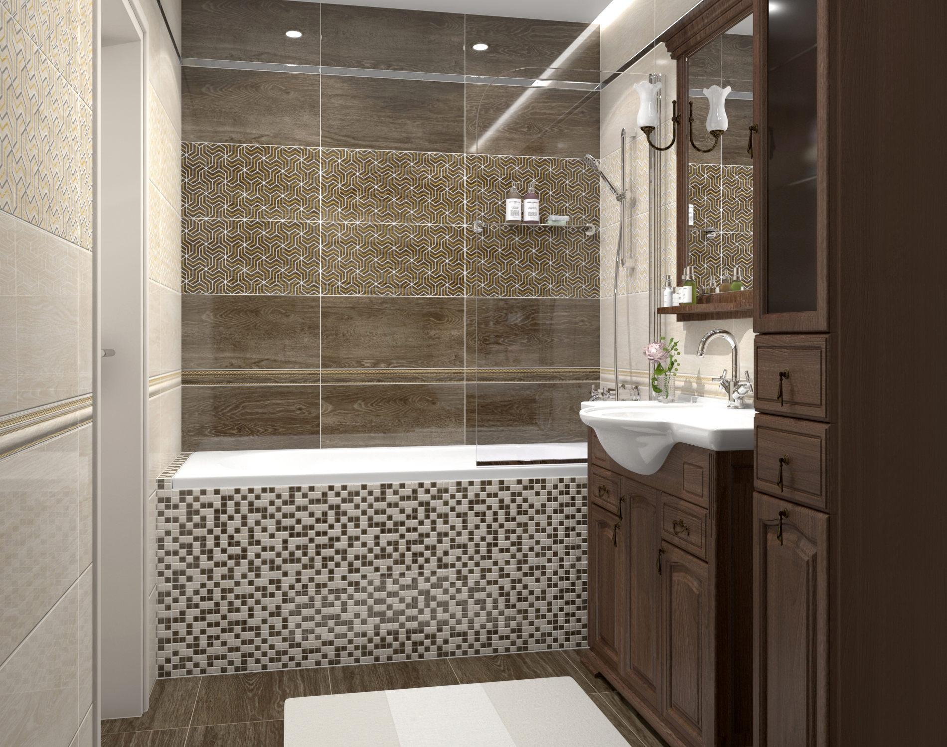 Изображение товара Керамическая настенная плитка Laparet Genesis 60x30 см коричневая для стен