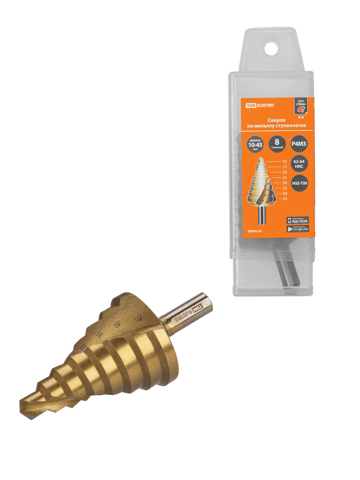 Изображение товара Сверло по металлу HSS-TiN TDM Electric SQ1090-0721 45x69 мм