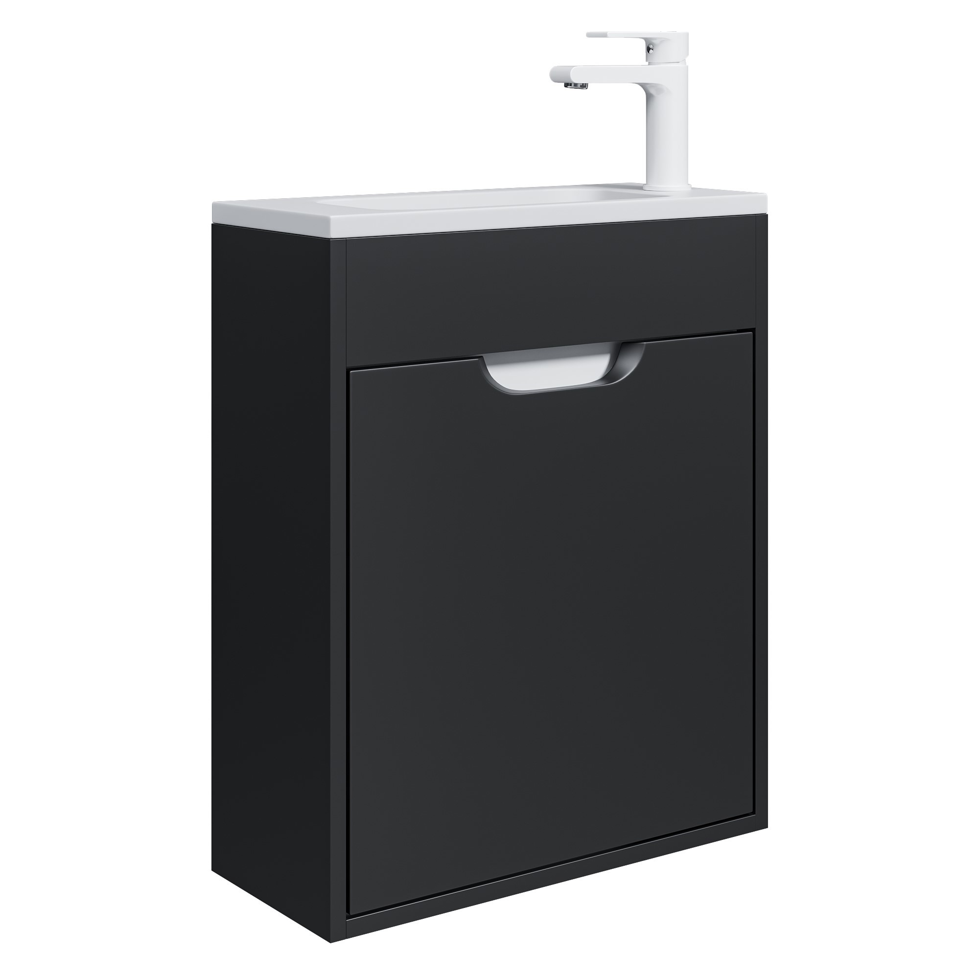 Изображение товара Тумба с раковиной для ванной подвесная Uperwood Modul 50x21x62 см черная матовая