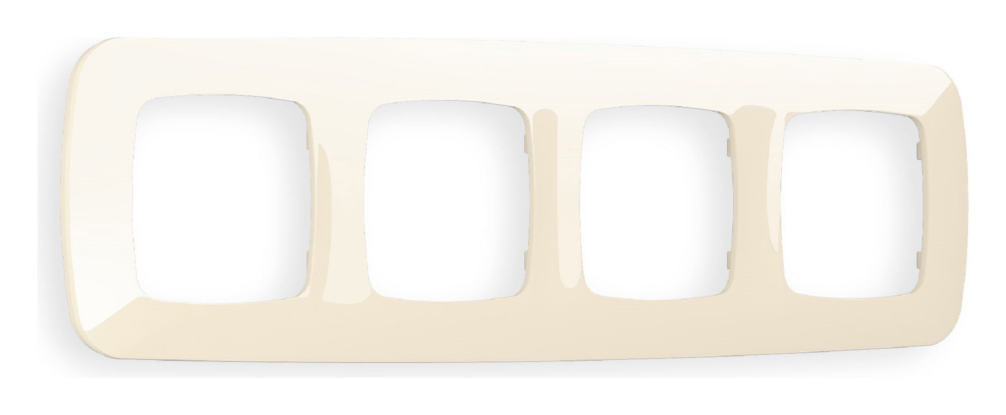 Изображение товара Рамка 4 поста Ambrella Volt Omega Ecta OF140304 бежевый глянец