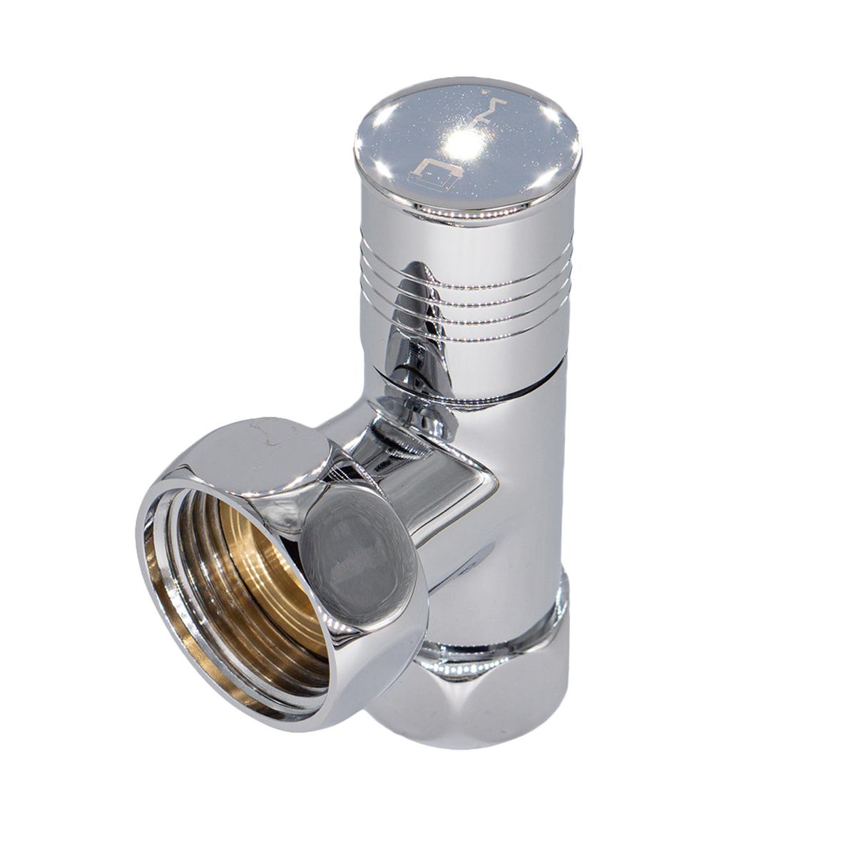 Изображение товара Угловой вентиль для полотенцесушителя 1x3/4  из латуни с хромом СТМ