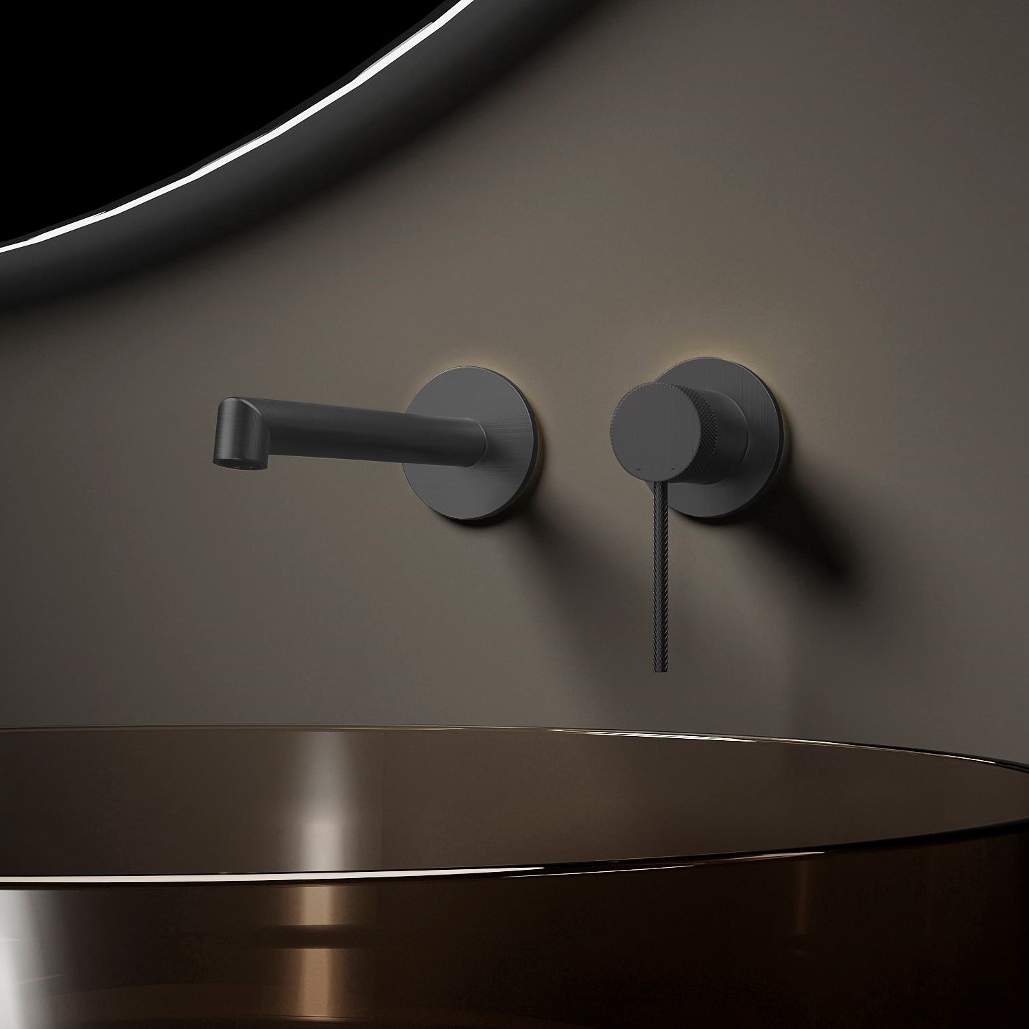 Изображение товара Смеситель для раковины Vincea Рим VBFW-2RM1GM встраиваемый однорычажный цвет вороненая сталь