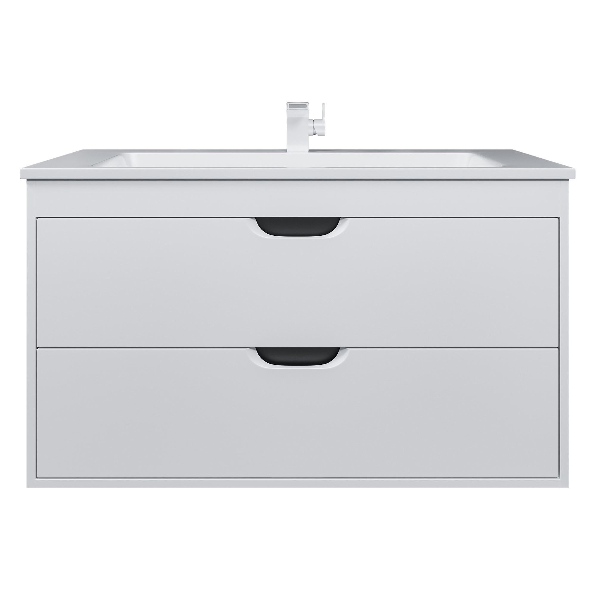 Изображение товара Тумба с раковиной для ванной подвесная Uperwood Modul 97x45x57 см белая/графит
