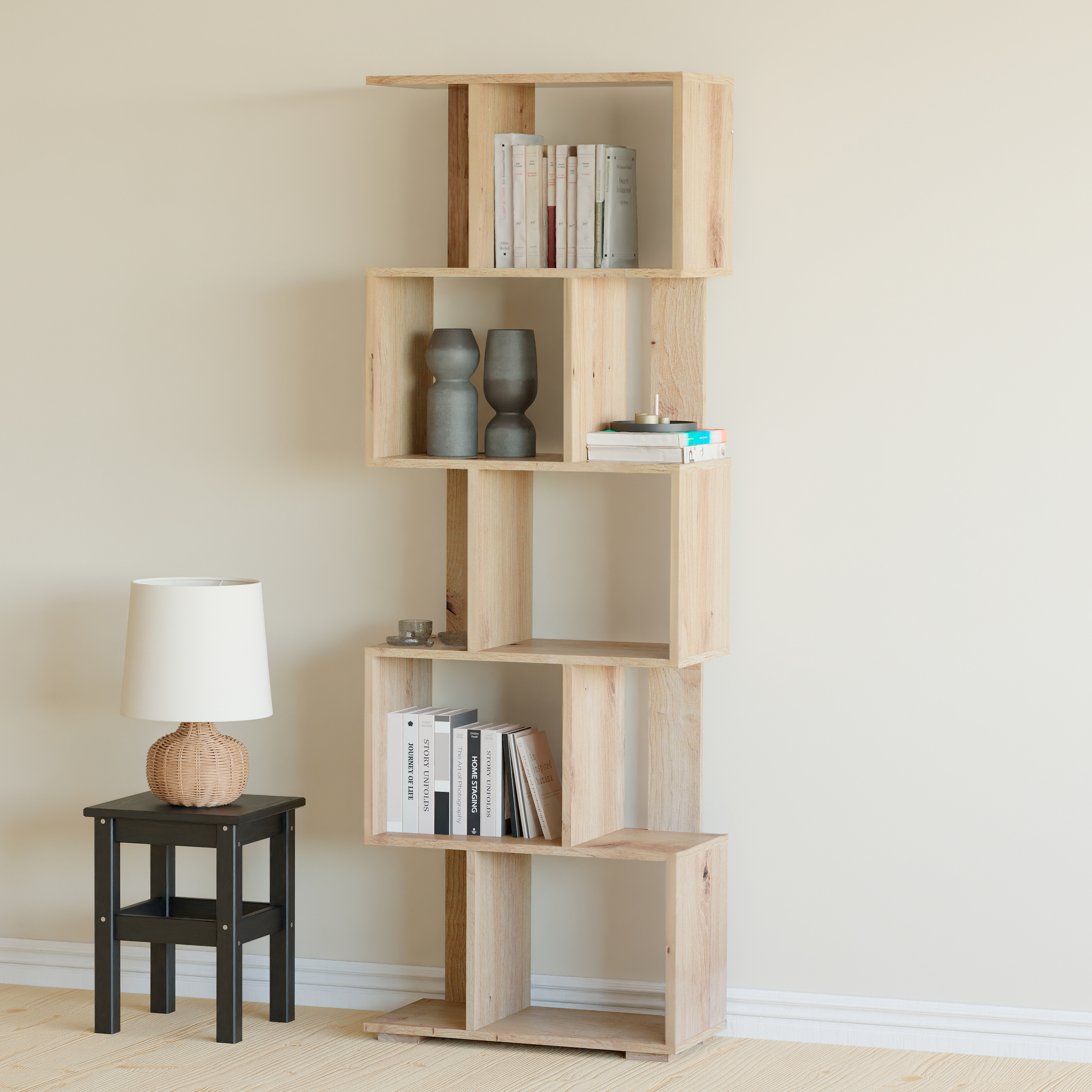 Изображение товара Стеллаж деревянный Dipriz 60x176.6x30 см нагрузка до 7 кг ЛДСП цвет бежевый