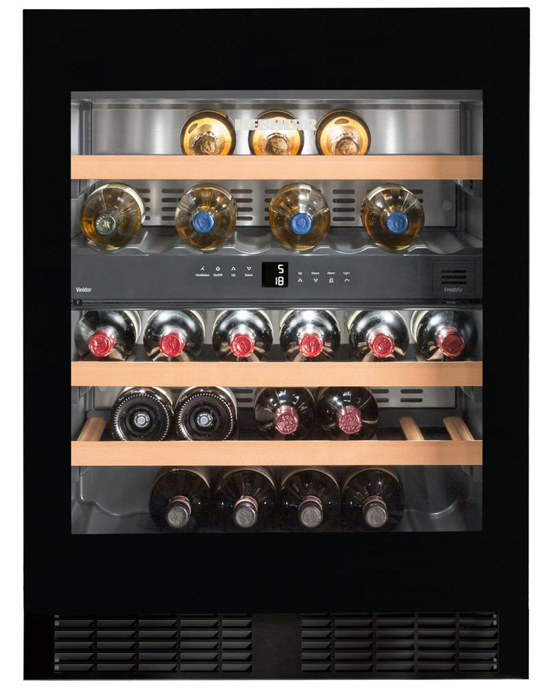 Изображение товара Встраиваемый винный шкаф Liebherr 34 бутылки черное стекло