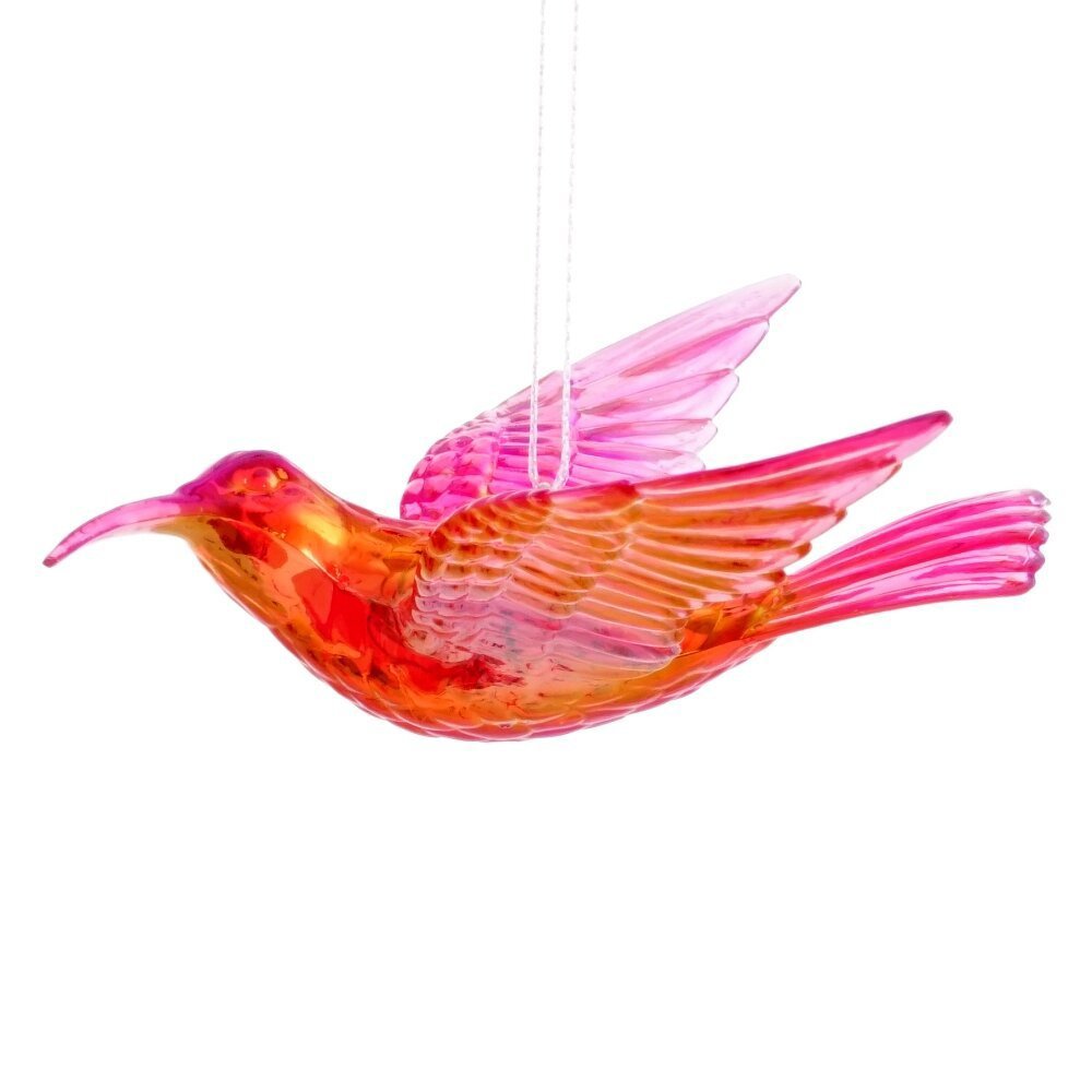Изображение товара Елочная игрушка Колибри из розового полиакрила 15 см новогоднее украшение