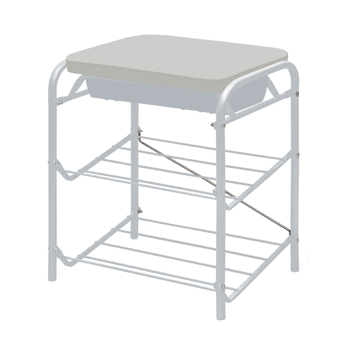 Изображение товара Банкетка Ника 15x35.5x51 см 2 полки сталь с покрытием цвет серый/серый матовый
