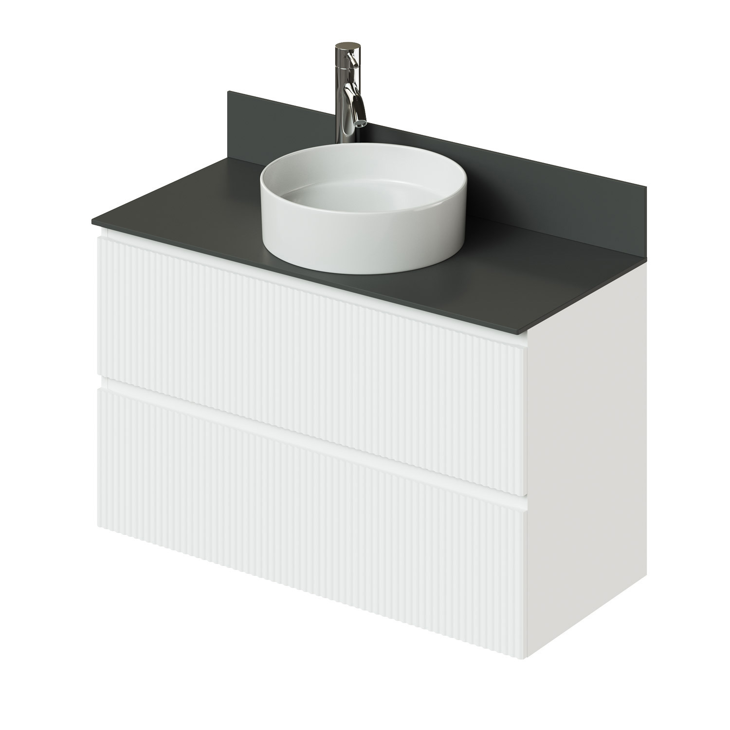 Изображение товара Тумба под раковину Итана Kate 100.2 см подвесная с ящиками белая