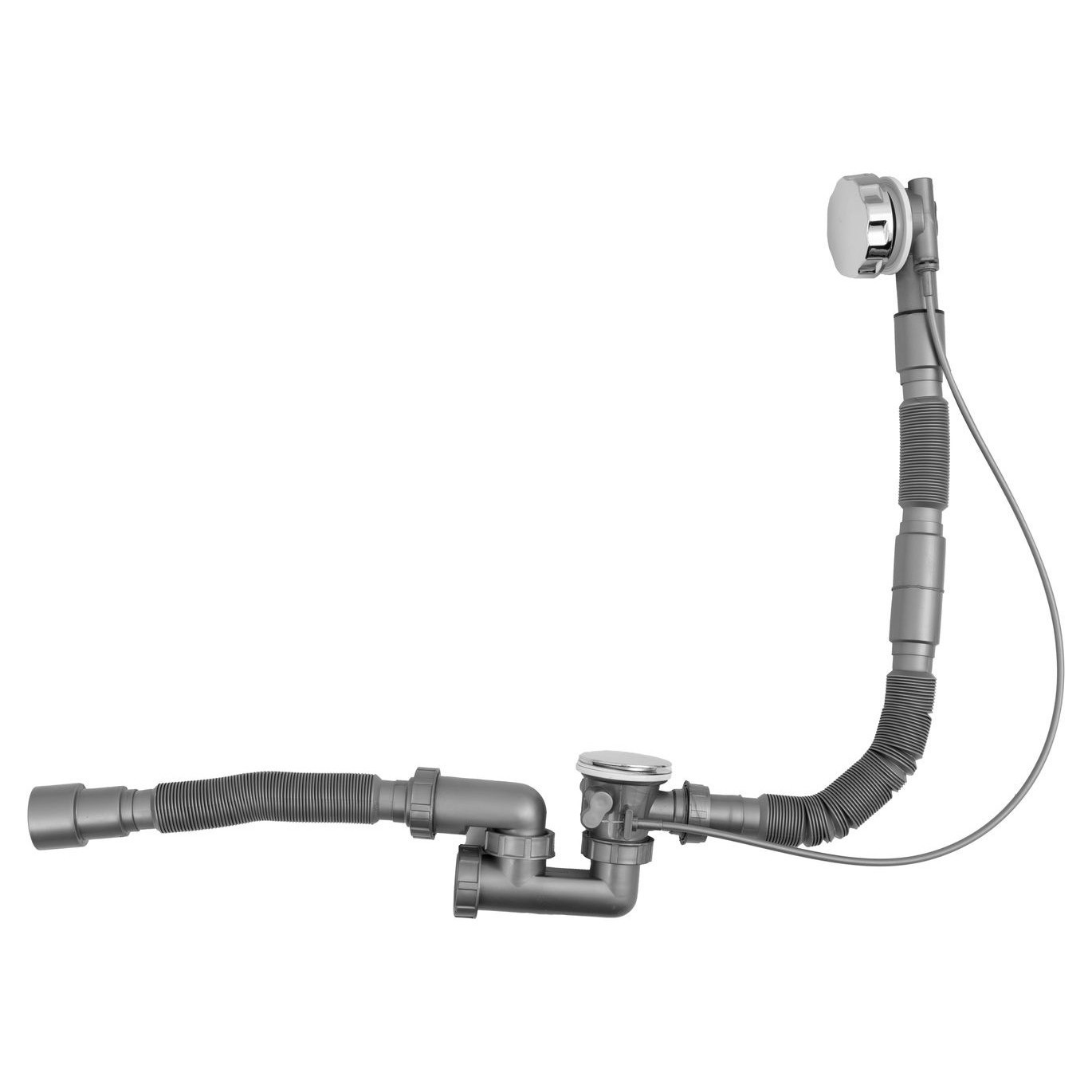 Изображение товара Слив-перелив для ванны Aquanet 80 см ø48 клик-клак серый Турция