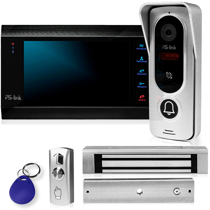 Изображение товара Комплект видеодомофона Ps-link KIT-7621BS-18 7" цвет черный