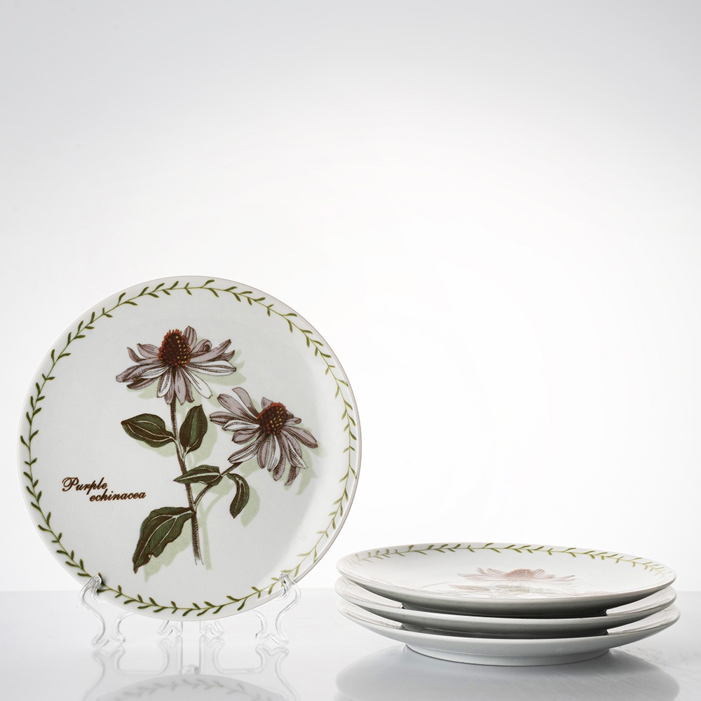 Изображение товара Набор тарелок 20 см Круглая серия Ботаника Добрушский фарфоровый завод