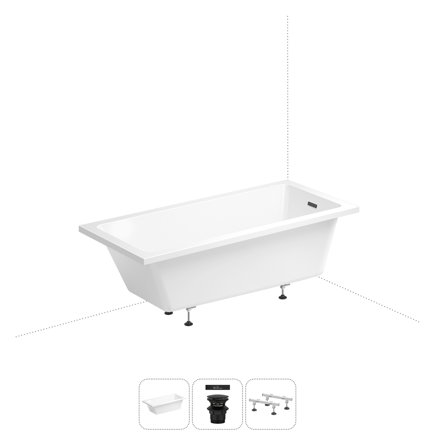 Изображение товара Прямоугольная ванна WELLSEE 20212800R акрил 165x80см