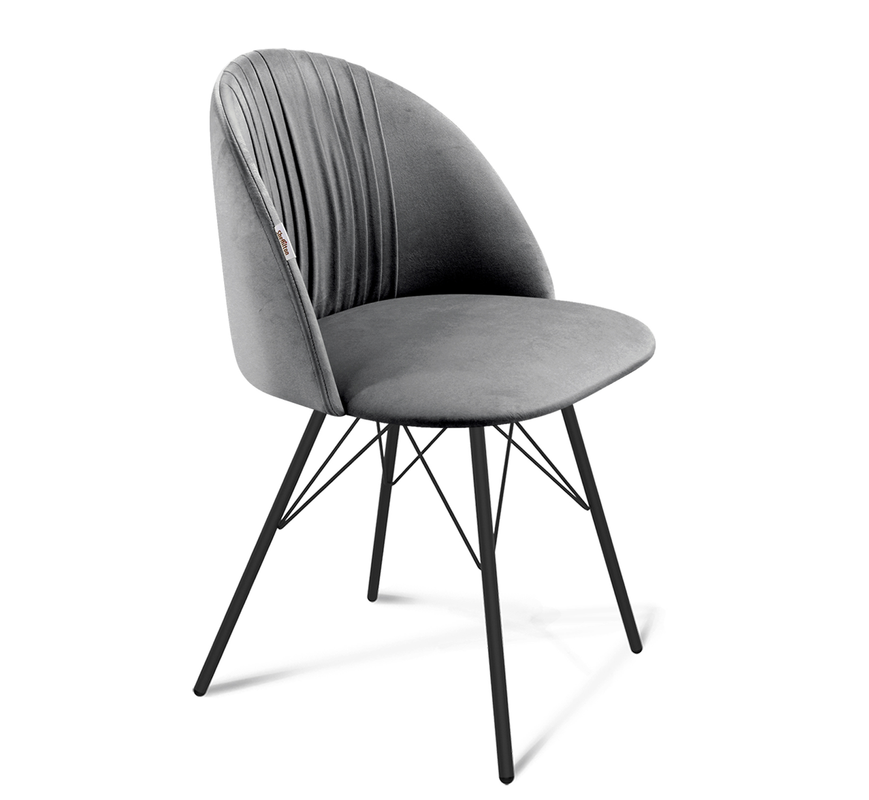 Изображение товара Стул Sheffilton 9890148504 из микровелюра современный дизайн серый