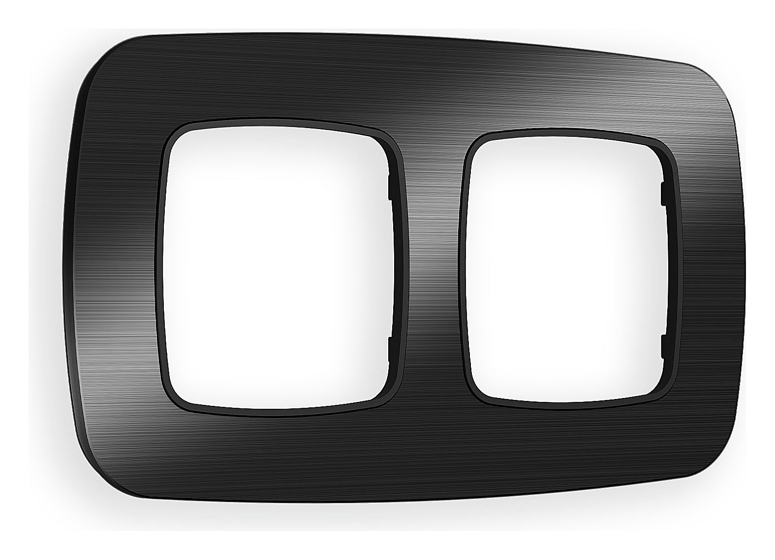 Изображение товара Рамка на 2 поста AMBRELLA VOLT Omega Radian OF580502 черный металл